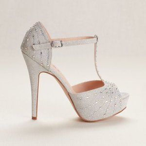 De Blossom Collection T Strap Rhinestone Heel